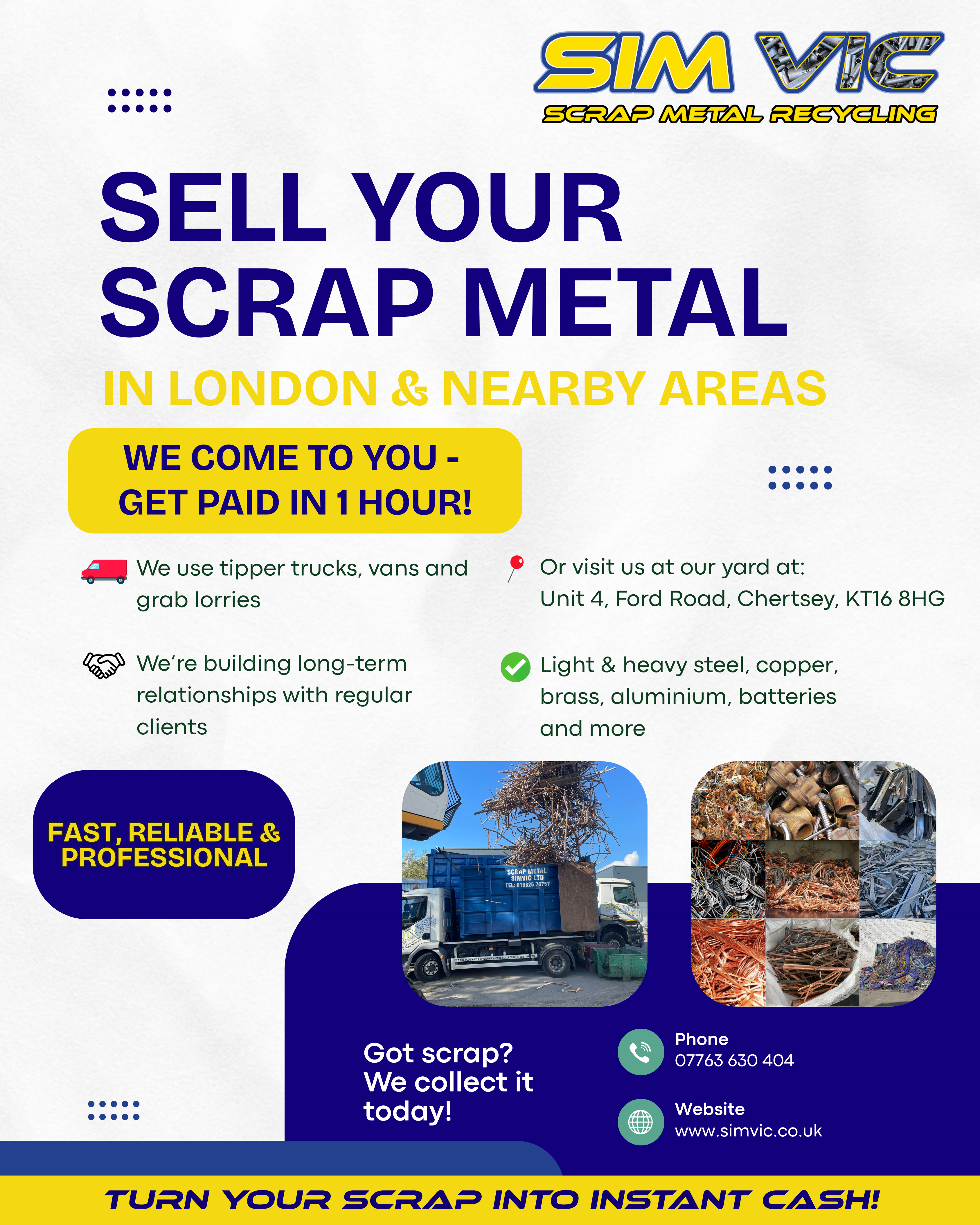 sell your scrap metal in london & nearby areas